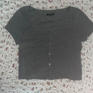 Wild Fable S gray short sleeve crop top